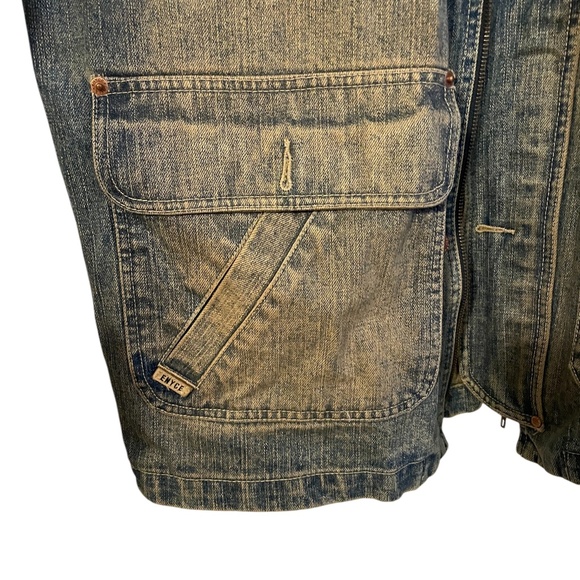 Enyce Men's Faded denim worker jacket with four front pockets. - Picture 8 of 15